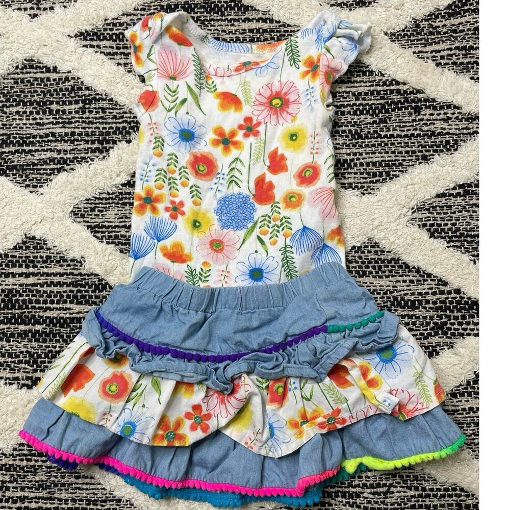Target Baby Starters Floral One price and Skirt Outfit baby size 9mo